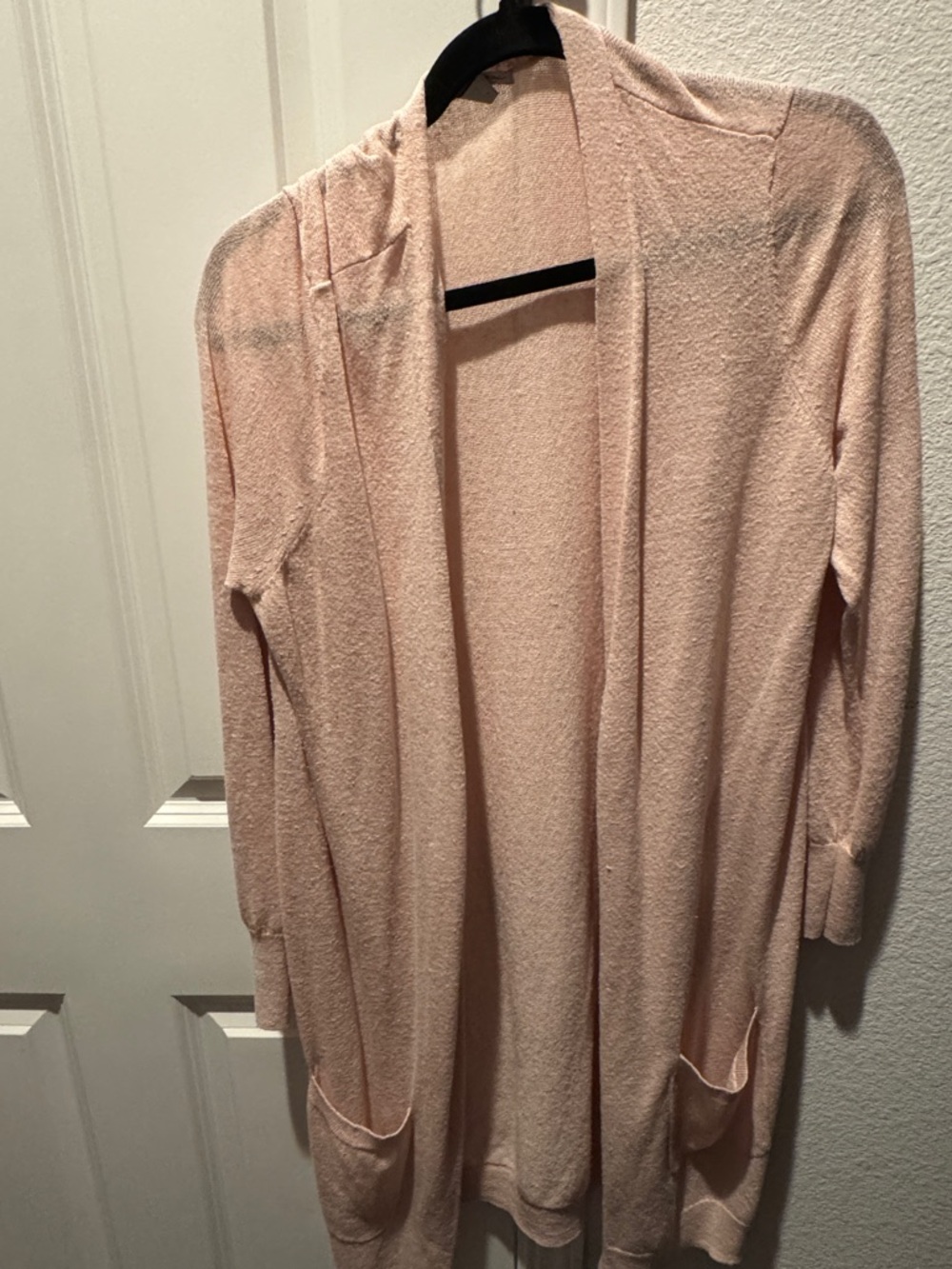 Halogen Soft Open-Front Long Cardigan Sweater - Light Pink